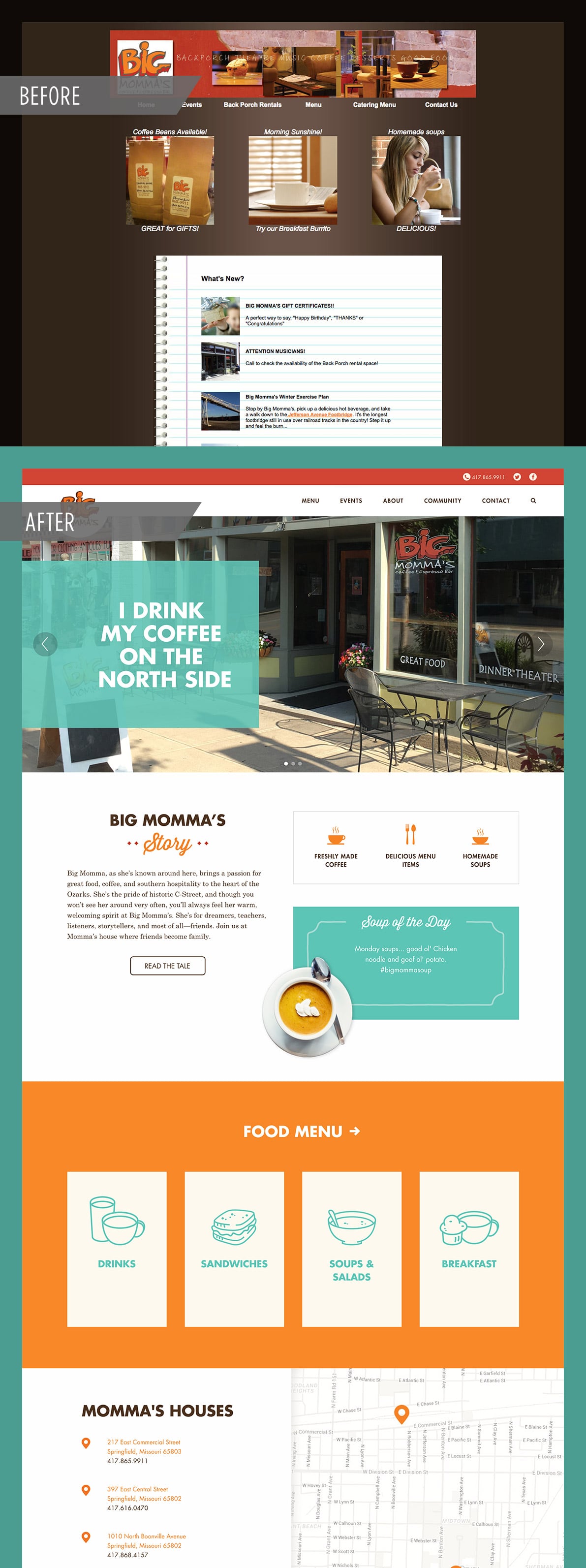 Before & After, Website Makeover: Big Mommas