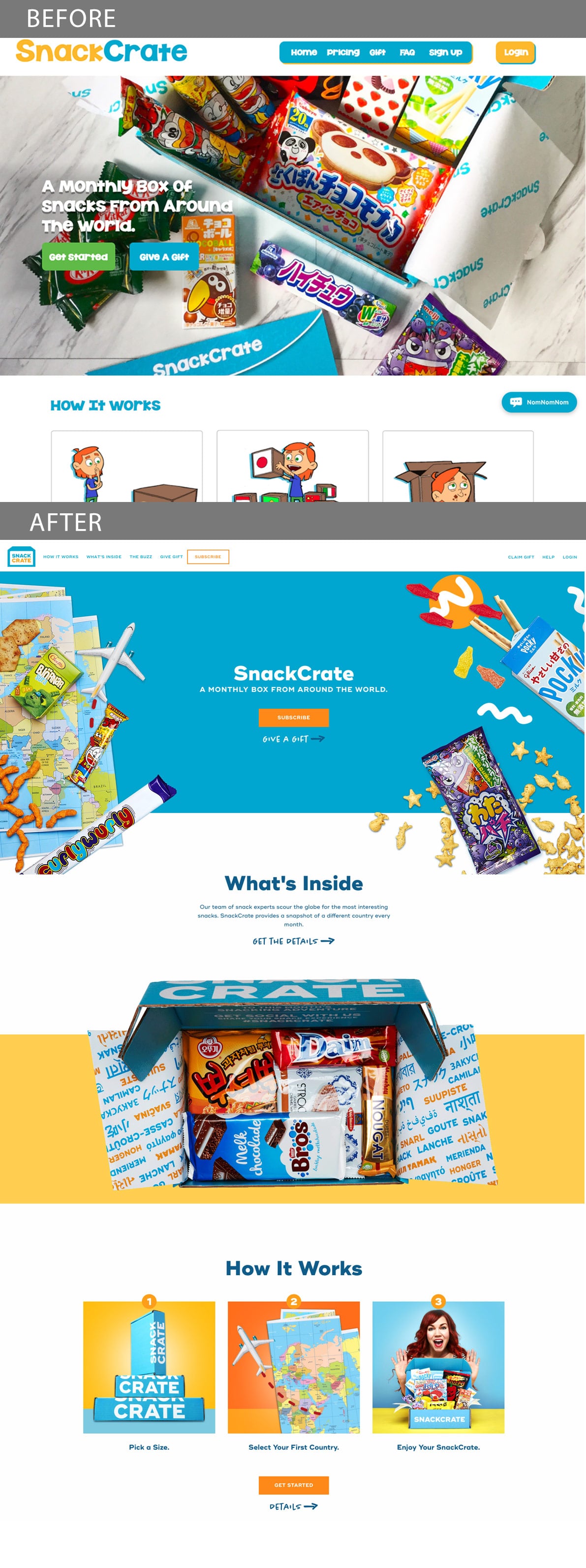 Before & After Website Makeover: SnackCrate