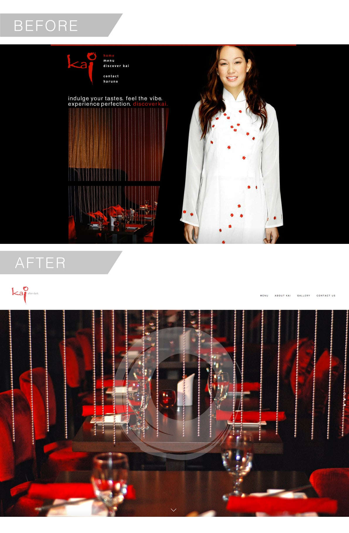 Before & After, Website Makeover: Kai